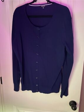 Navy Blue Button Down Knit Cardigan